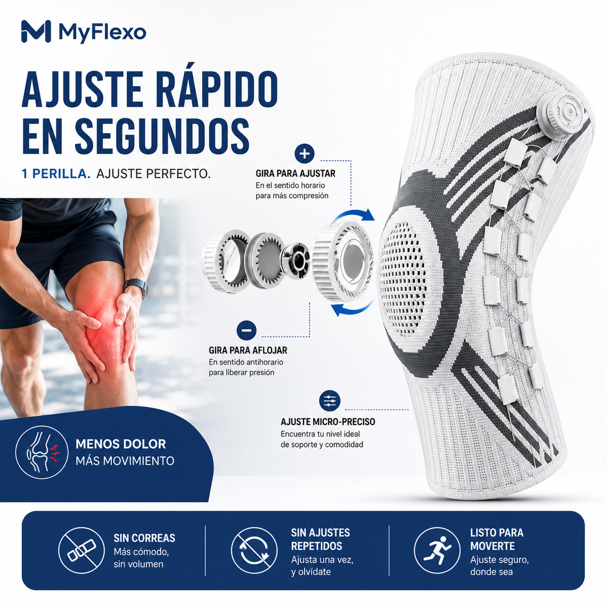 Rodillera de Compresión MyFlexo™ — Alivio y Soporte para tu Rodilla